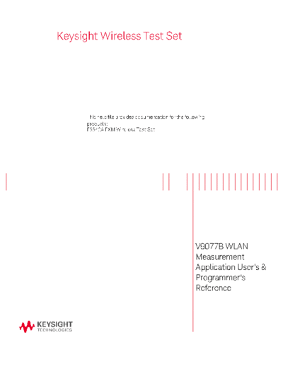 V9077-90001 V9077B WLAN User_2527s and Programmer_2527s Reference for E6640A c20141007 [2606]