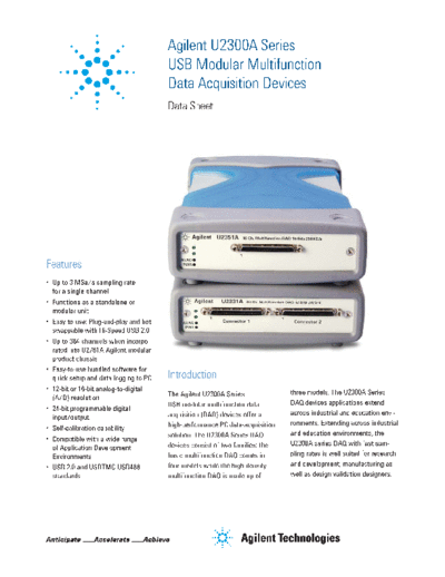 U2300A Series USB Modular Multifunction Data Acquisition Devices - Data Sheet 5991-0566EN c20130701 [24]