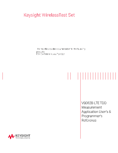 V9082-90001 V9082B LTE TDD User_2527s and Programmer_2527s Reference for E6640A c20141007 [2608]