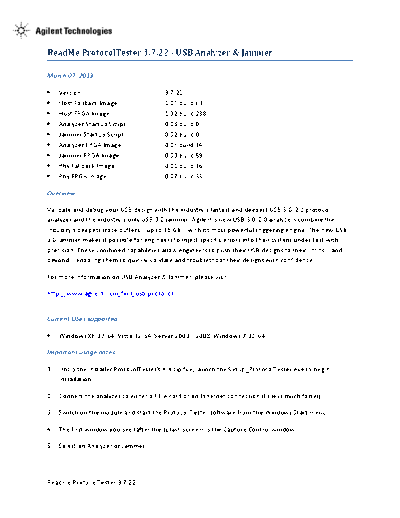 USB Protocol Analyzer & Jammer Software Release Notes (Version 3.7.22) ReadMeProtocolTester3.7.22 c20130320 [2]