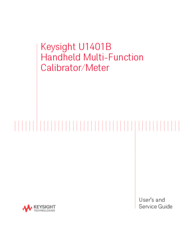 User_2527s and Service Guide for U1401B Handheld Multi-Function Calibrator Meter U1401-90055 c20141111 [184]