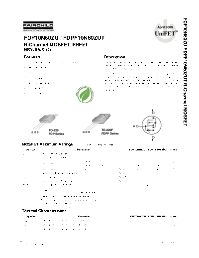 fdp10n60zu_fdpf10n60zut