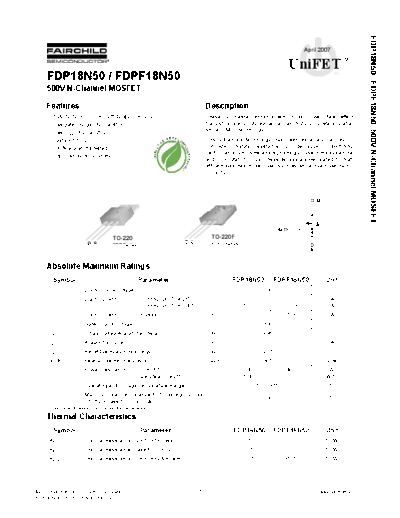 fdp18n50_fdpf18n50