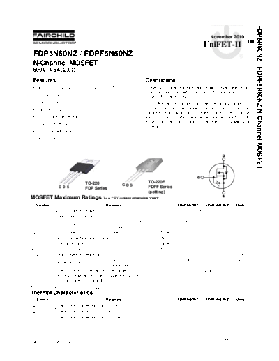 fdp5n60nz_fdpf5n60nz