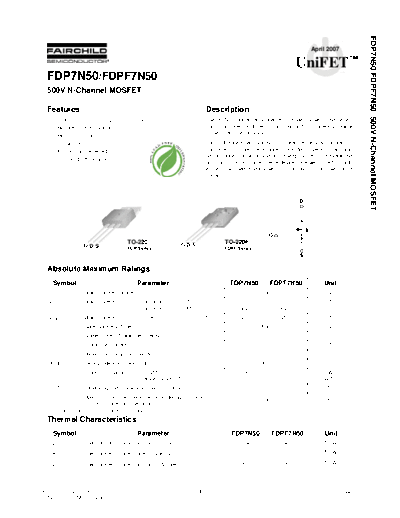 fdp7n50_fdpf7n50
