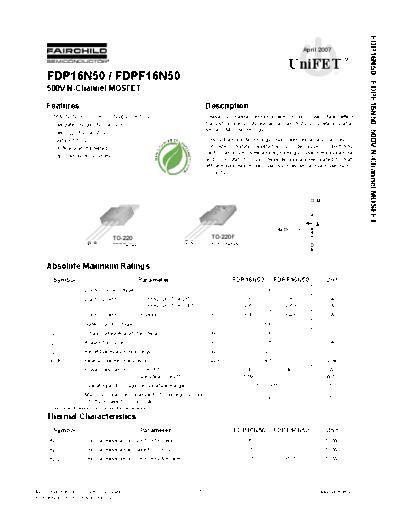 fdp16n50_fdpf16n50