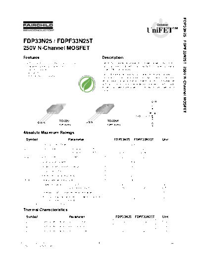 fdp33n25_fdpf33n25t