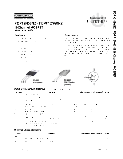 fdp12n60nz_fdpf12n60nz