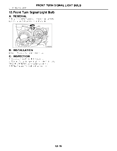 13. Front Turn Signal Light Bulb