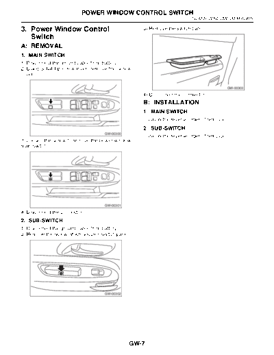 Power Window Control Switch