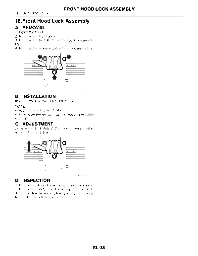 Front Hood Lock Assembly