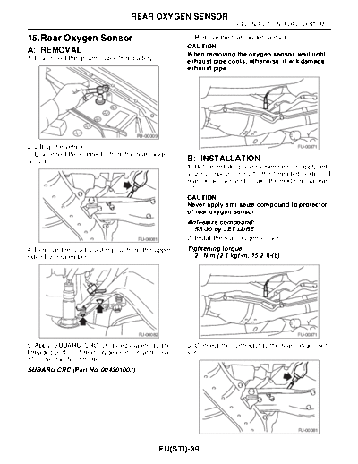 15. Rear Oxygen Sensor