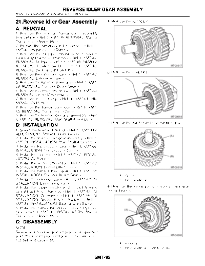 21. Reverse Idler Gear Assembly