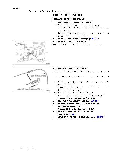 Throttle Cable On Vehicle Repair