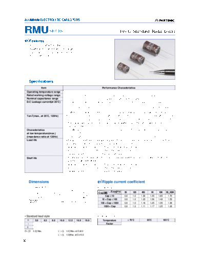 Partsnic [radial thru-hole ] RMU Series