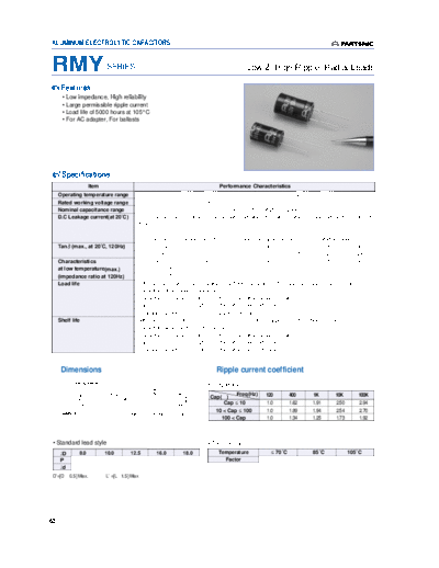 Partsnic [radial thru-hole ] RMY Series