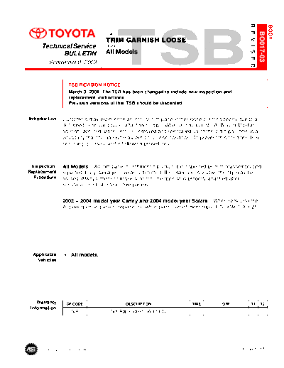 0124tsb Trim Garnish Loose