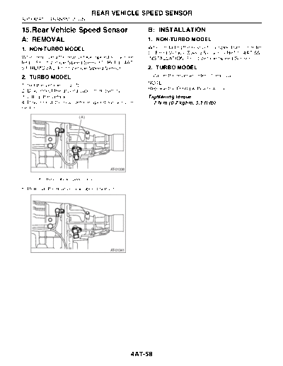 Rear Vehicle Speed Sensor