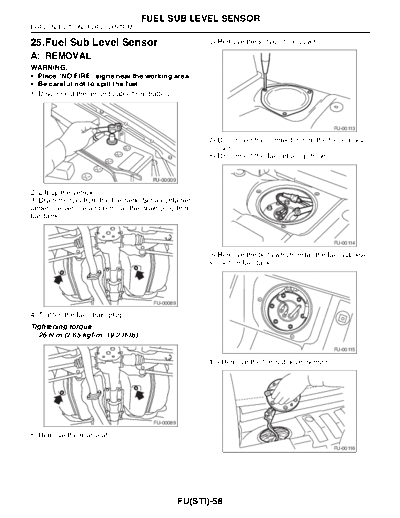 25. Fuel Sub Level Sensor