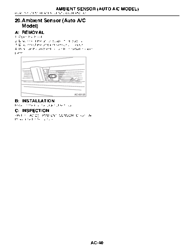 20. Ambient Sensor (Auto AC Model)