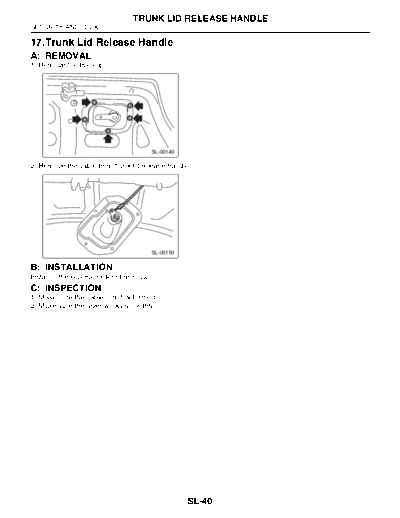 17. Trunk Lid Release Handle