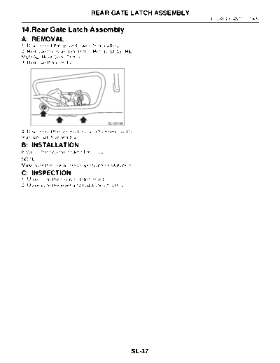 14. Rear Gate Latch Assembly