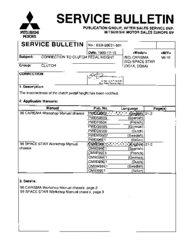 SERVICE BULLETIN NoESB-99E21-501