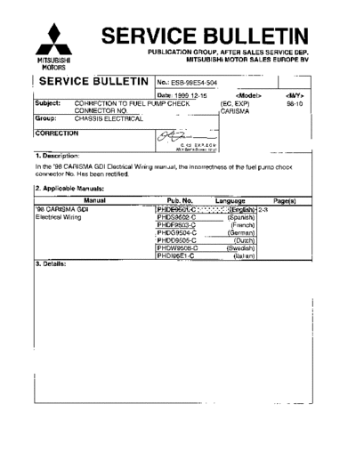 SERVICE BULLETIN NoESB-99E54-504