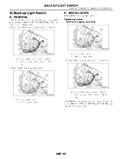 10. Back-up Light Switch