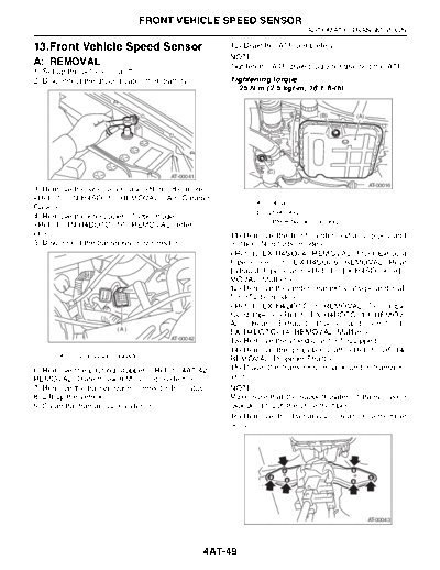 13. Front Vehicle Speed Sensor