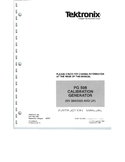 Tektronix_PG506_Calibration_Generator