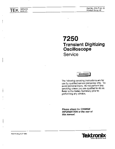 Tek_7250_Digitizing_Oscilloscope_Service_Manual