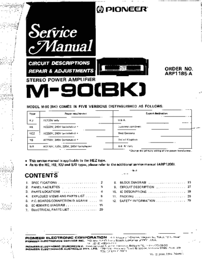 Pioneer M90 service manual