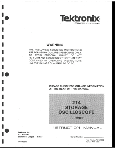 Tektronix--214--service,user--ID2517