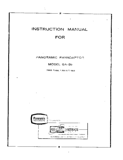 Panoramic SA-8b Manual