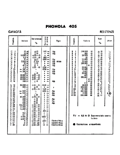 Phonola 405 components