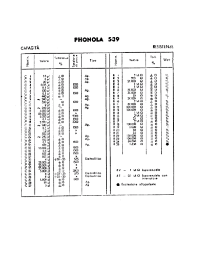 Phonola 539 components