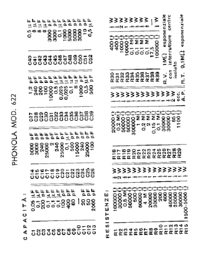 Phonola 622 components