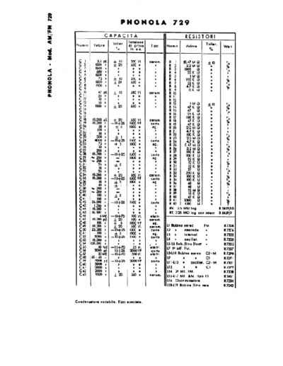 Phonola 729 components