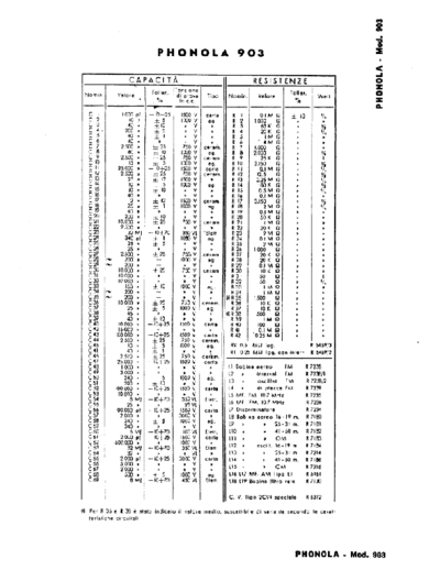 Phonola 903 components