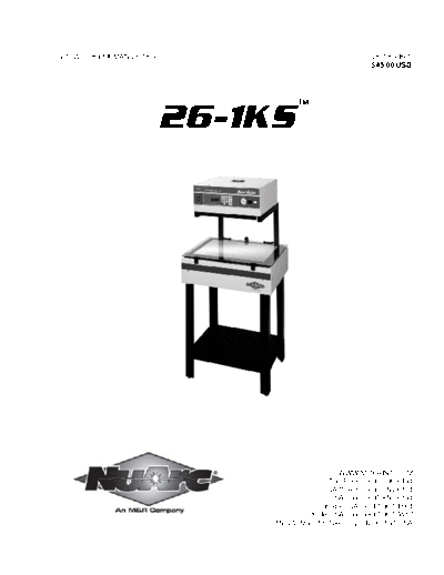 METAL HALIDE EXPOSURE SYSTEMS - PLATEMAKERS (26-1KS) - Manual (22 Dec 09)