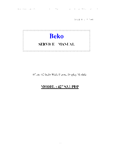 BEKO_plasma_SERVICE_MANUAL_FOR_PANEL__SDI42SDV3