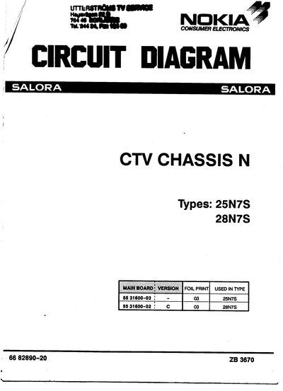 SALORA N CHASSIS 25N7S TV SM Luxor 7006