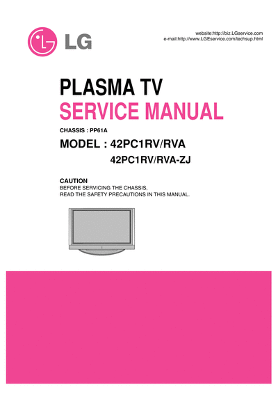 TV PLASMA LG 42PC1RV-RVA + 42PC1RV-RVA-ZJ