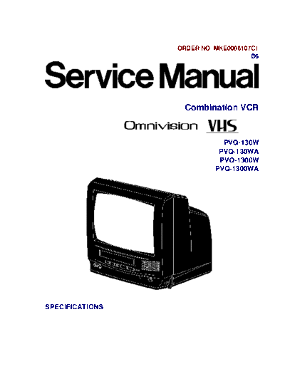 Panasonic+Omnivision++PVQ130W+WA+PVQ+1300WA+tv+vcr