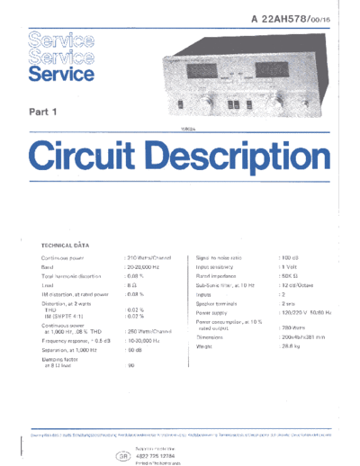 philips-a22ah578-power-amplifier-service-manual