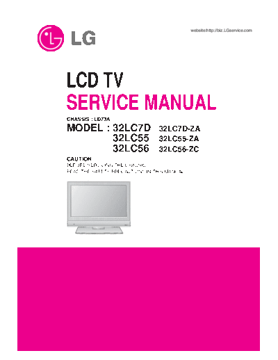 LG 32LC7D & 32LC55_56 Chassis LD73A LCD TV SM