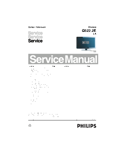PHILIPS Q522.2E LA CHASSIS LCD TV SM