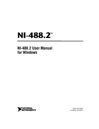 NI-488 2 Users Manual for Windows