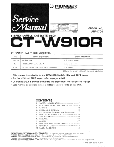 hfe_pioneer_ct-w910r_service_en
